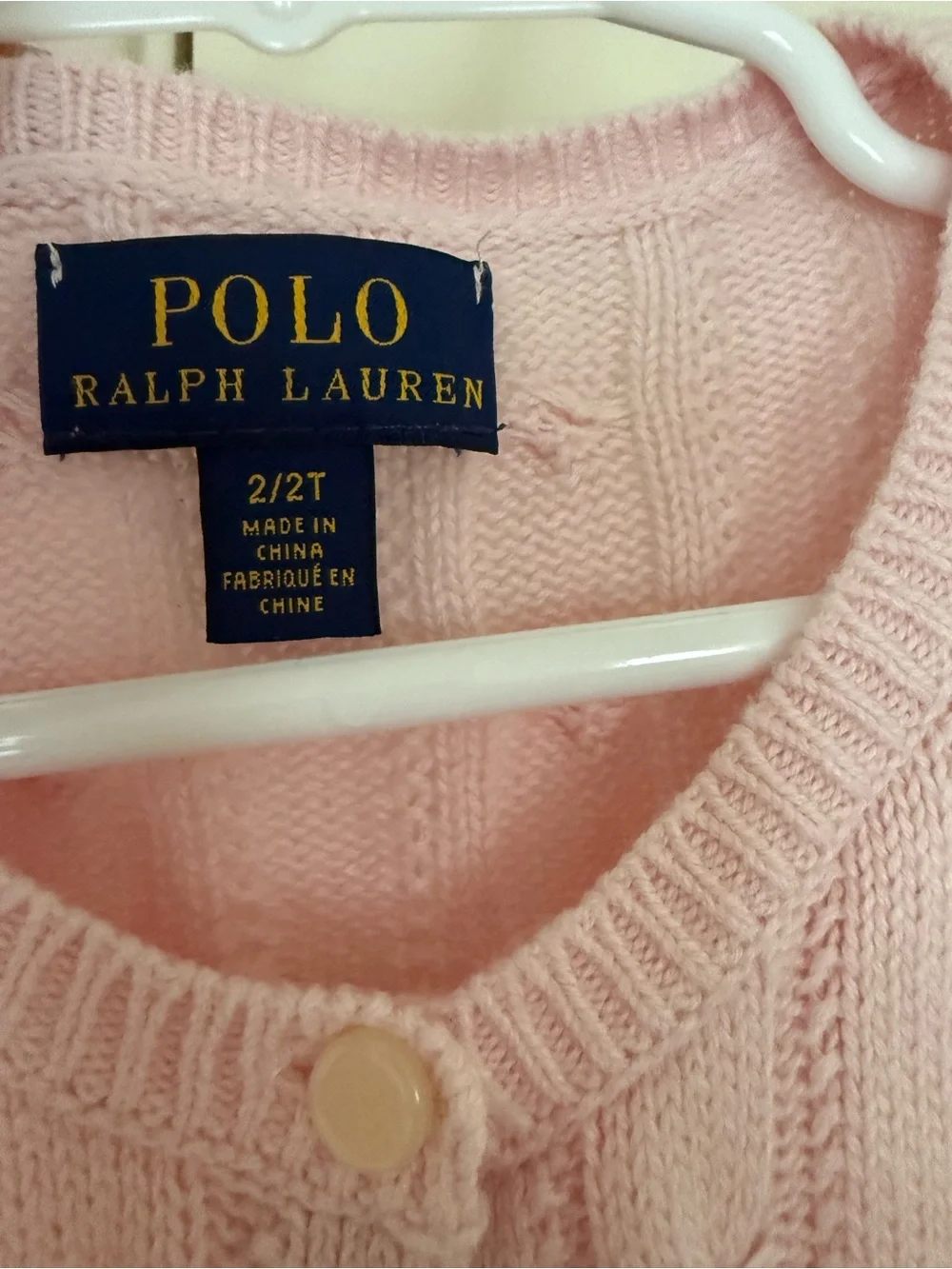Polo by Ralph Lauren Baby Pink Cable-Knit Peplum Cardigan